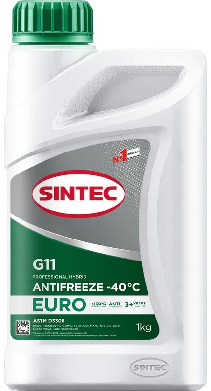 Антифриз Sintec Euro G11 синтек (ЗЕЛЕНЫЙ) 1 кг
