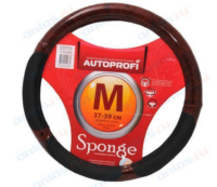 Оплетка руля M Autoprofi поролон (2 подуш) черная