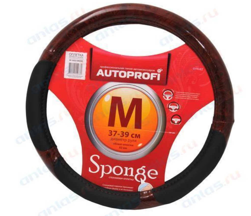Оплетка руля M Autoprofi поролон (2 подуш) черная