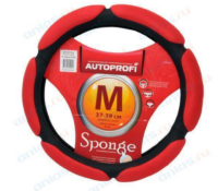 Оплетка руля M Autoprofi поролон (6 подушечек) черно-красная