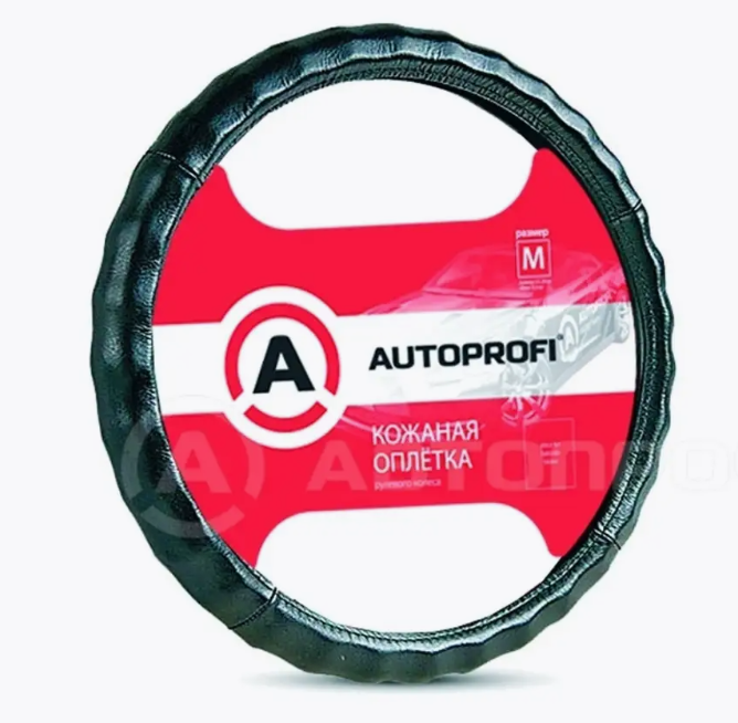 Оплетка руля M Autoprofi Luxury кожа ребристая черная