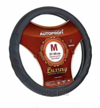 Оплетка руля M Autoprofi Luxury кожа рельеф чер.