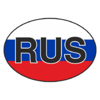 Знак RUS ( самоклейка ЦВЕТНАЯ  ) наклейка РУС